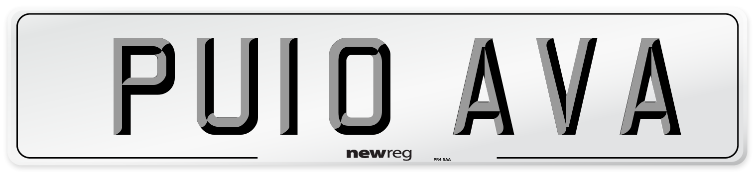 PU10 AVA Number Plate from New Reg